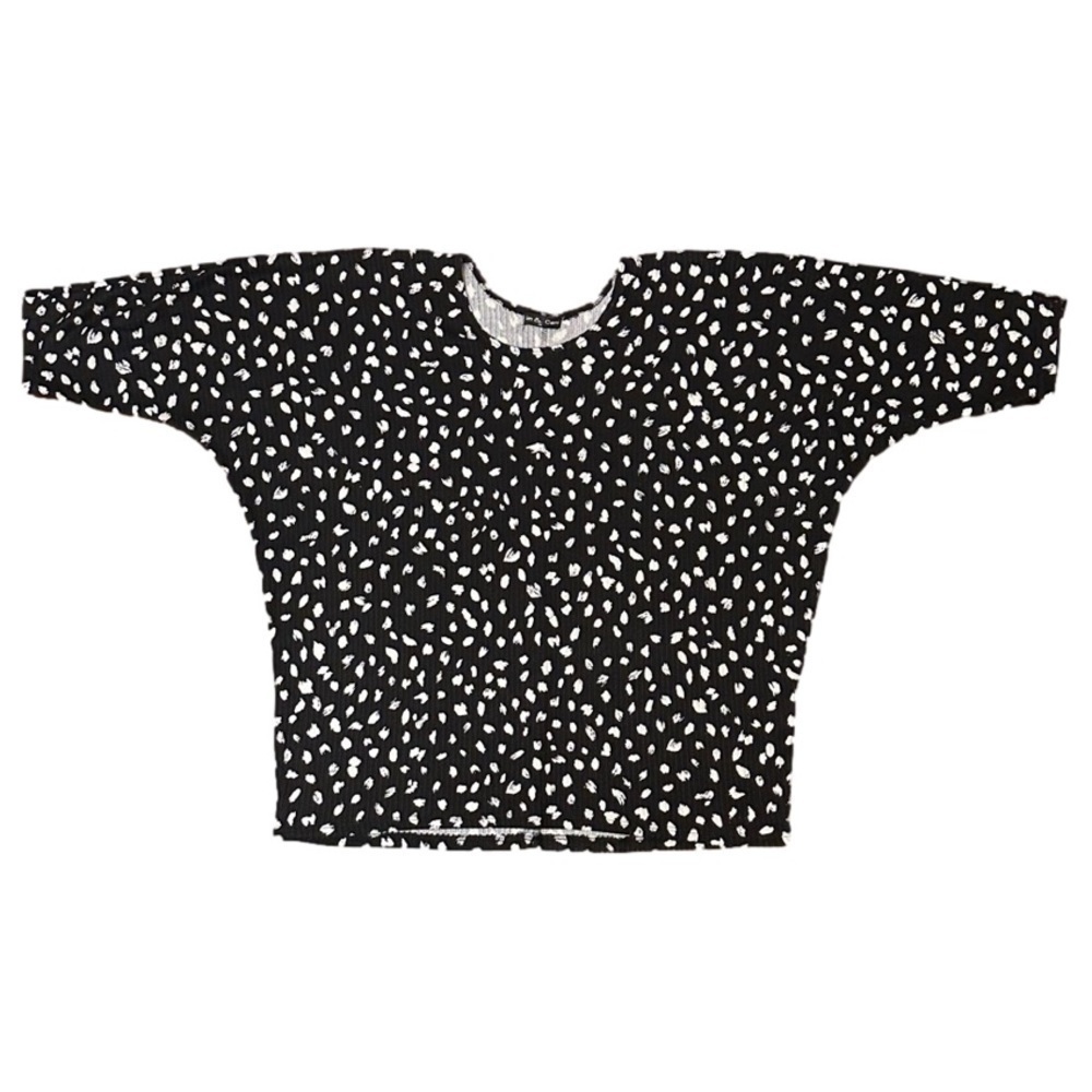 KIM & Cami Black and White Leopard Cheetah Top 1X